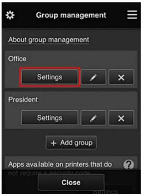 CANON Maxify MB2120 - Select Settings for the group containing all users - 1