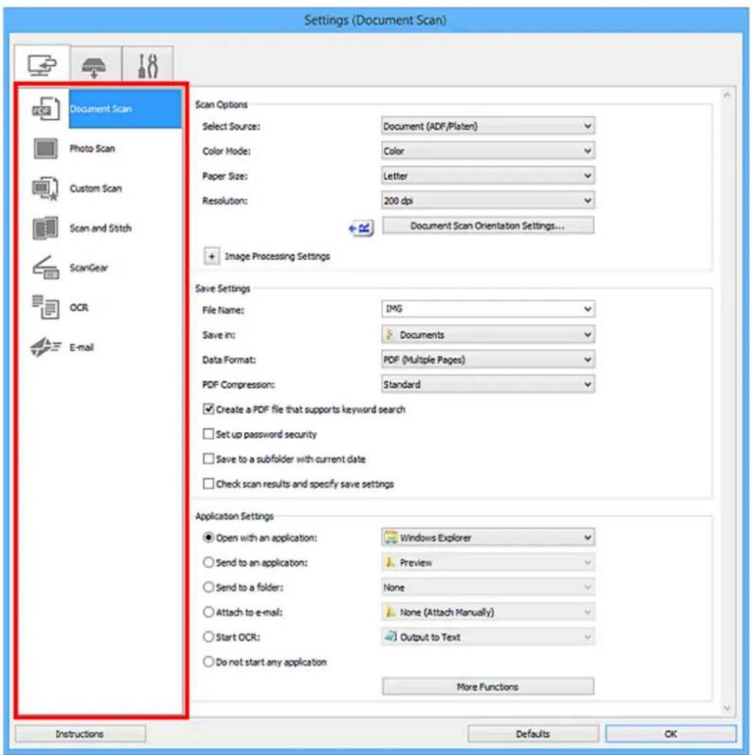 CANON Maxify MB2120 - Settings Dialog Box - 1
