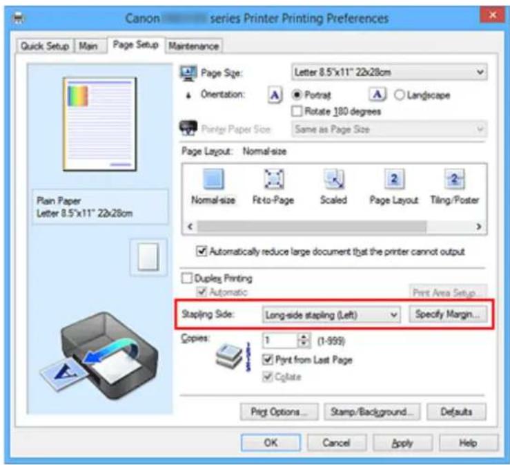 CANON Maxify MB2120 - Setting the Stapling Margin - 2