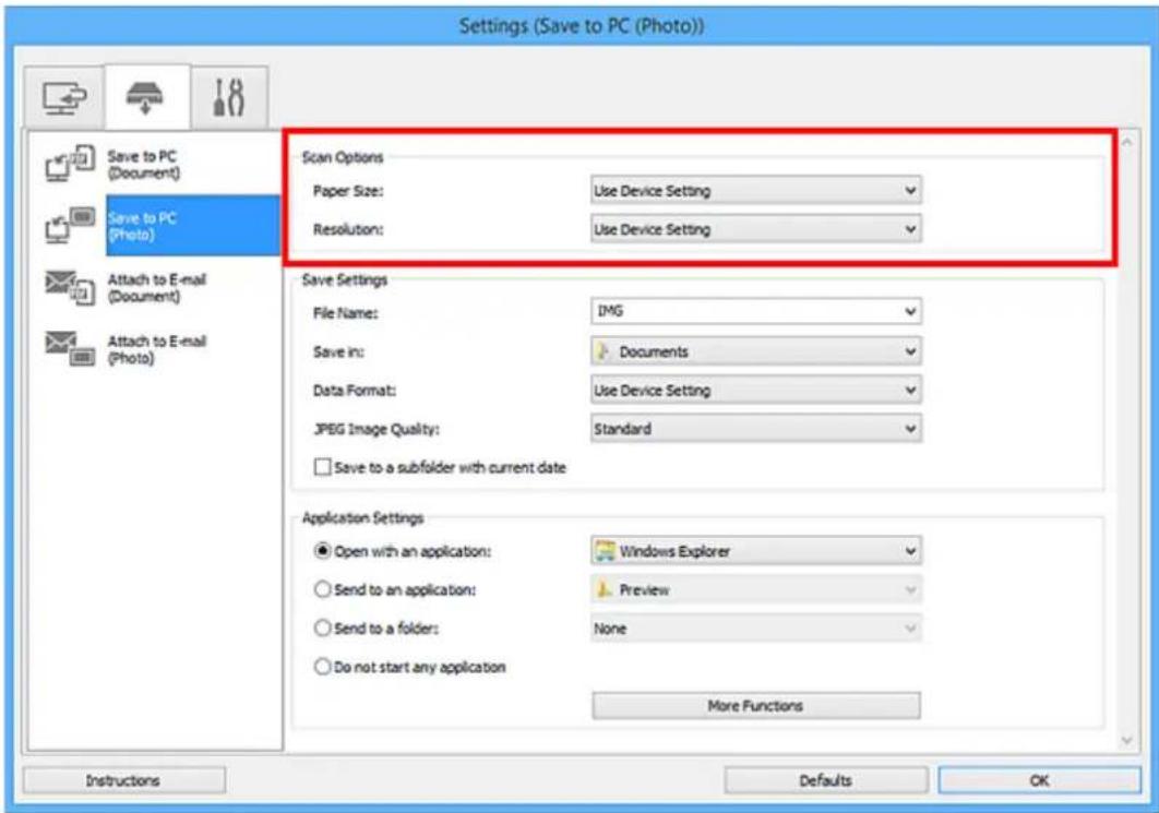CANON Maxify MB2120 - Set Scan Options. - 1