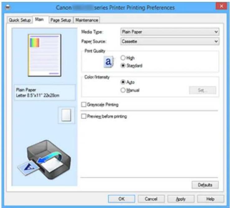 CANON Maxify MB2120 - Main tab Description - 1