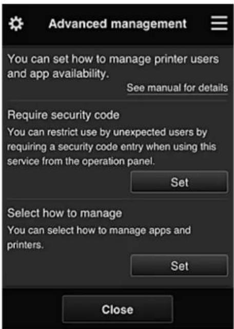 CANON Maxify MB2120 - Advanced management screen - 1
