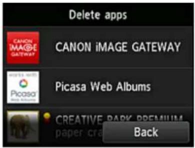 CANON Maxify MB2120 - From the apps list, select the app that you want to delete - 1