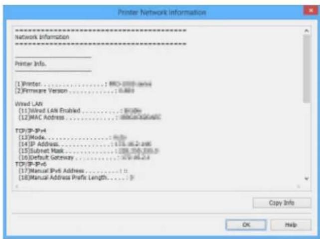 CANON Maxify MB2120 - Displaying Printer Network Information - 1