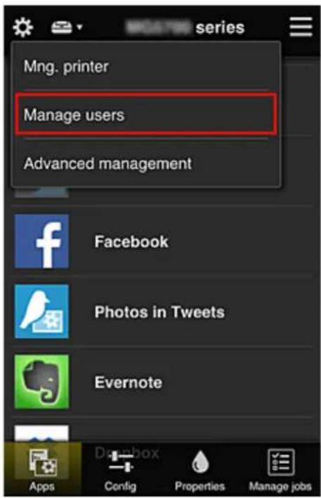 CANON Maxify MB2120 - Adding a user - 2