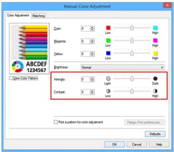 CANON Maxify MB2120 - Adjusting the intensity/contrast - 1