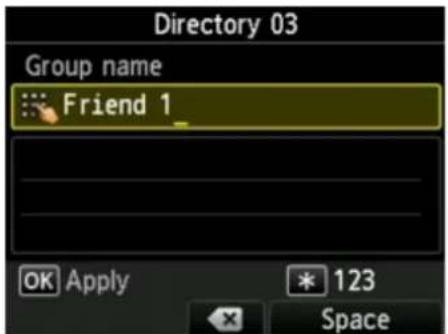 CANON Maxify MB2120 - Enter group name. - 1
