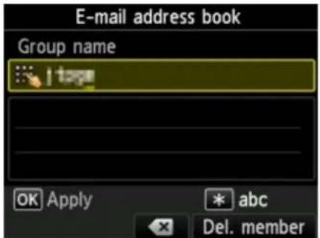 CANON Maxify MB2120 - Enter group name. - 1