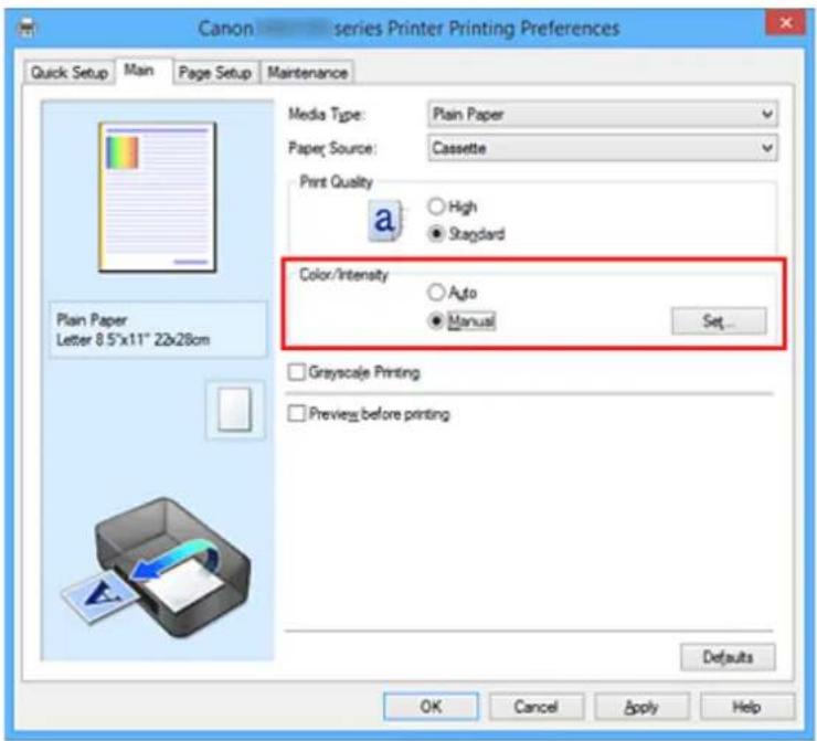 CANON Maxify MB2120 - Adjusting Intensity/Contrast Using Sample Patterns (Printer Driver) - 1