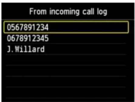 CANON Maxify MB2120 - • From incoming call log - 1