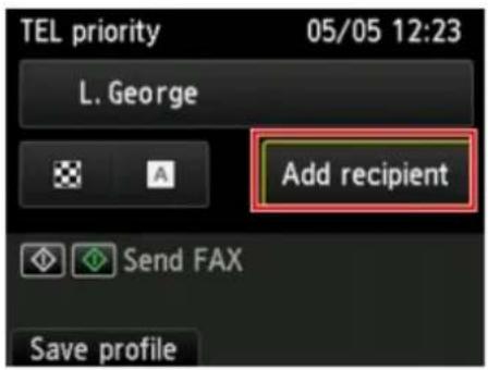 CANON Maxify MB2120 - Add recipient. - 1