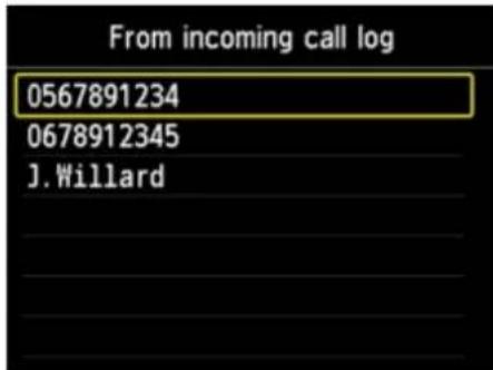 CANON Maxify MB2120 - • From incoming call log - 1