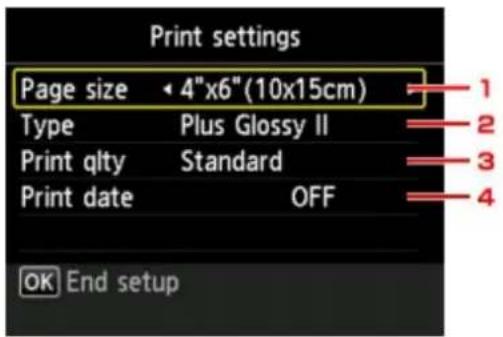 CANON Maxify MB2120 - Setting Items for Photo Printing Using Operation Panel - 1