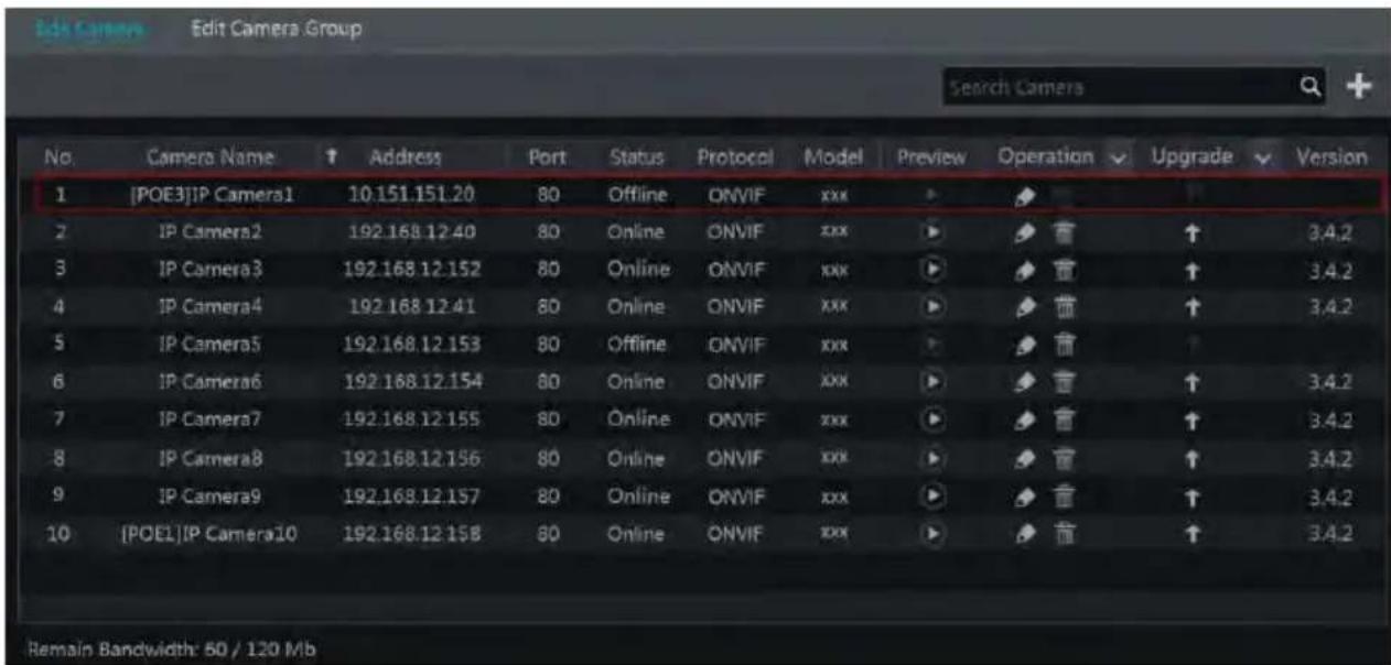 Monacor ELIPR-8 - Q7. The IP camera which directly connects to the PoE port of the NVR through ONVIF protocol is shown in the camera list, but there is no image output, why? - 1
