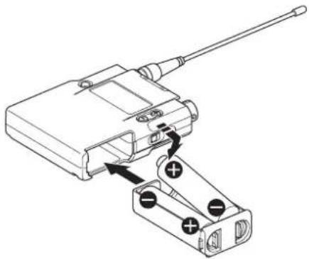 SONY DWT-B30 - Einlegen der Batterien - 2