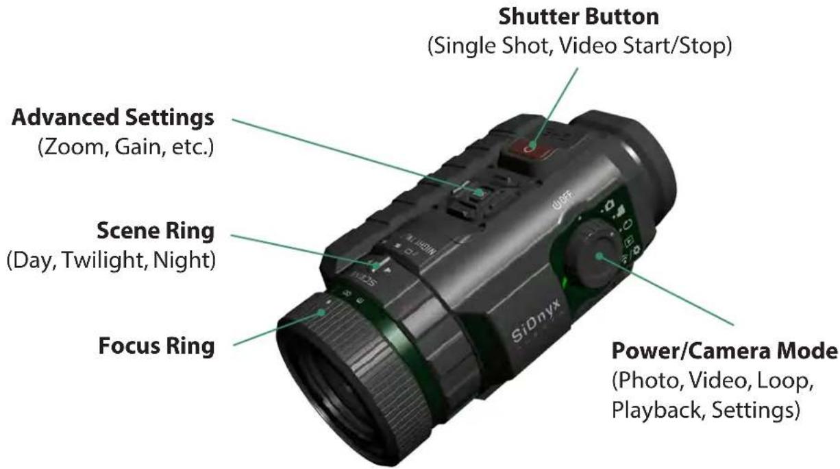 SiOnyx Aurora Pro Explorer - Button Overview - 1