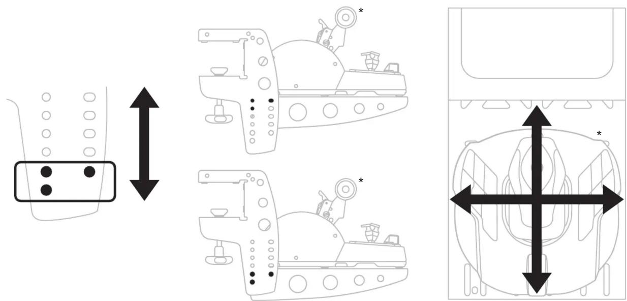 Technical diagram showing mechanical assembly with labeled components and directional arrows indicating alignment or movement.