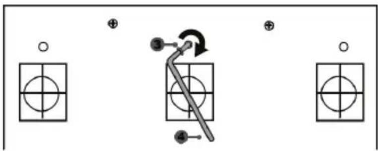 Diagram showing mechanical or electrical components with labeled parts and directional arrows, likely illustrating a system or circuit setup.
