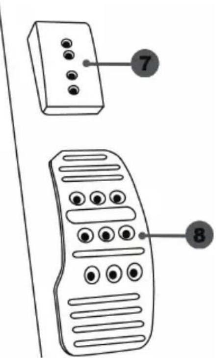 Diagram showing two remote control devices with labeled buttons and numbered parts