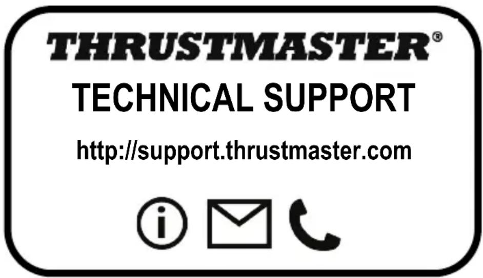 THRUSTMASTER® TECHNICAL SUPPORT http://support.thrustmaster.com © 📧