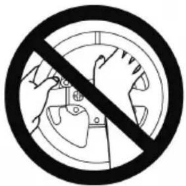 Prohibition sign with crossed-out hand and circular background, indicating no protection or disapproval