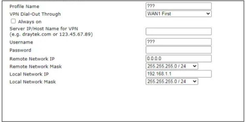 Draytek Vigor 2620L - VPN Client PPTP Encryption Settings - 1