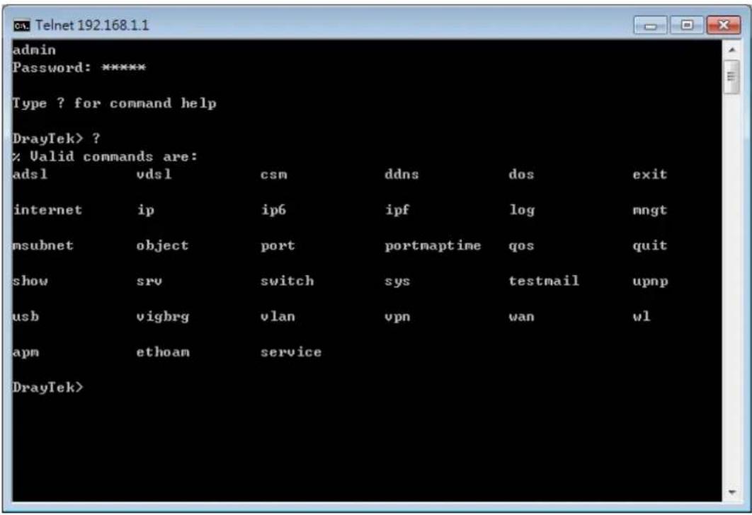 Draytek Vigor 2620L - Accessing Telnet of Vigor2620 - 4