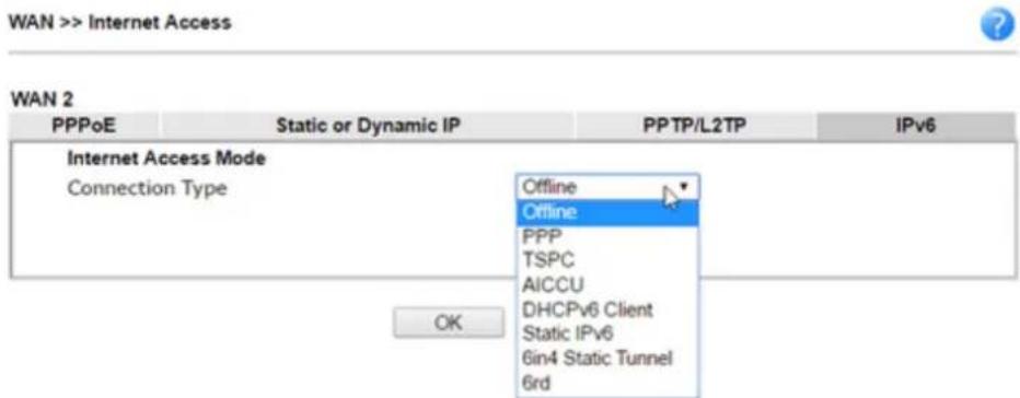 Draytek Vigor 2620L - A-1 How to configure IPv6 on WAN interface? - 2
