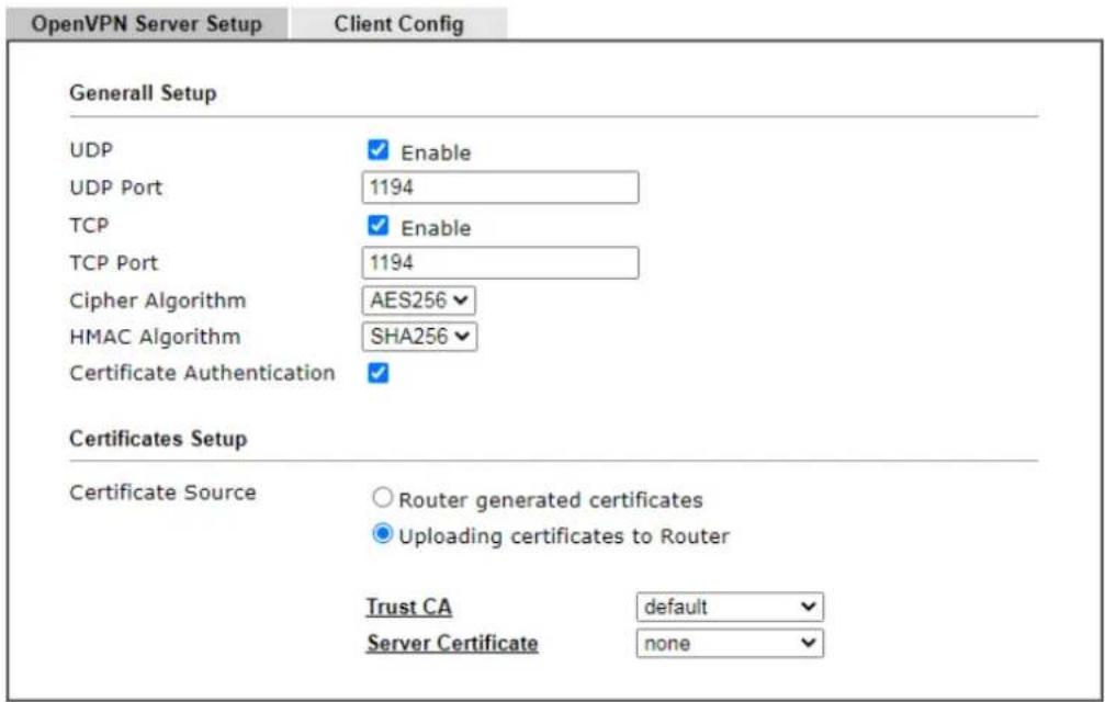 Draytek Vigor 2620L - IV-1-8-1 Open VPN Server Setup - 1