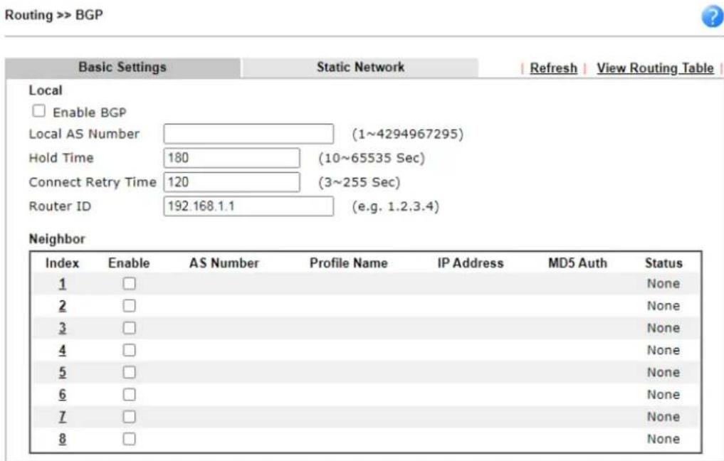 Draytek Vigor 2620L - II-6-3-1 Basic Settings - 1