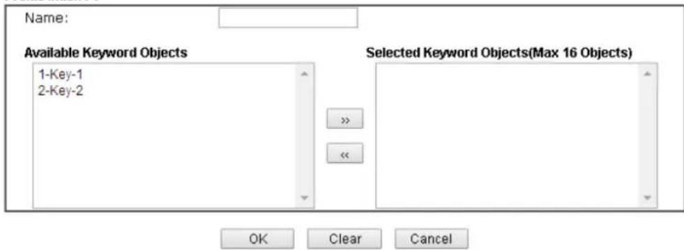 Draytek Vigor 2620L - VII-1-8 Keyword Group - 1