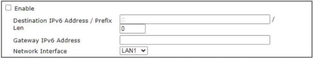 Draytek Vigor 2620L - Static Route for IPv6 - 1