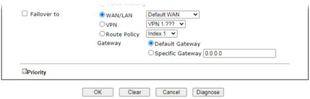 Draytek Vigor 2620L - Diagnose for Route Policy - 1