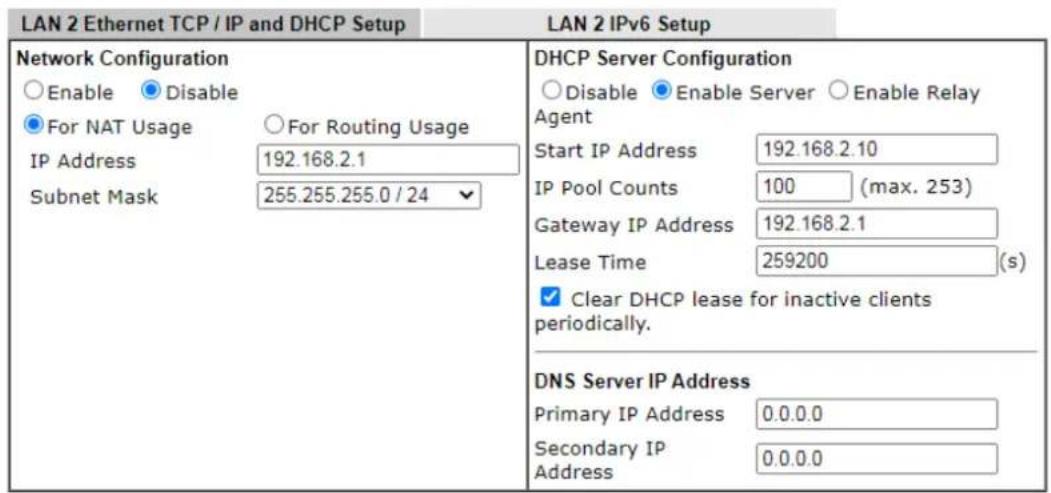 Draytek Vigor 2620L - II-3-1-2 Details Page for LAN2 - 1