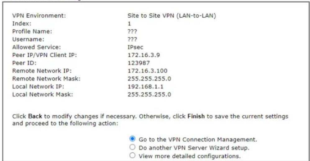 Draytek Vigor 2620L - IV-1-2 VPN Server Wizard - 9