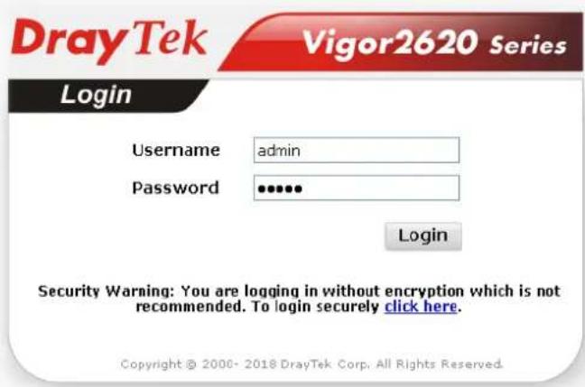 Draytek Vigor 2620L - I-4 Changing Password - 2