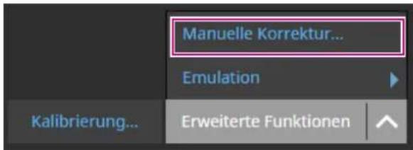 Manuelle Korrektur... Emulation Kalibrierung... Erweiterte Funktionen