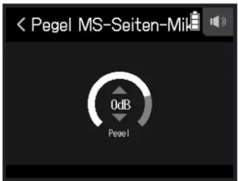 < Pegel MS-Seiten-Mik 0dB Pegel