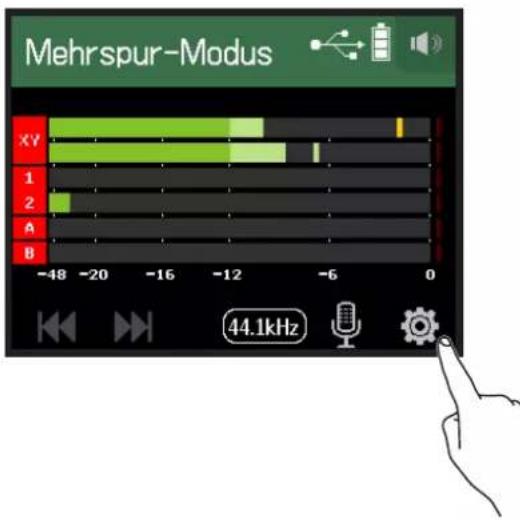 ZOOM H8 - Tippen Sie im obersten Audio-Interface-Screen auf - 2