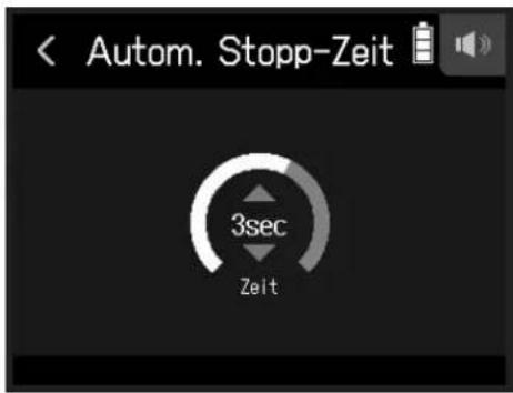 Autom. Stopp-Zeit 3sec Zeit