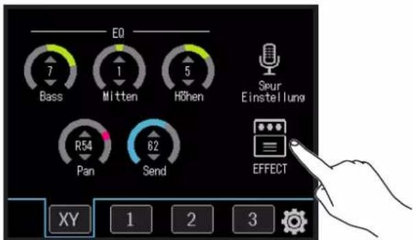 EQ 7 Bass Mitten 5 Höhen Seur Einstellung R54 Pan 62 Send EFFECT XY 1 2 3