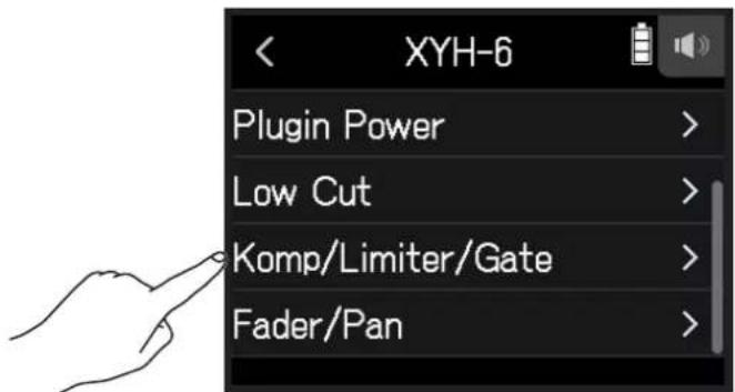 XYH-6 Plugin Power > Low Cut > Komp/Limiter/Gate > Fader/Pan >