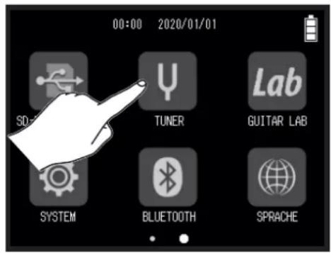 00:00 2020/01/01 SD TUNER GUITAR LAB SYSTEM BLUETOOTH SPRACHE