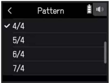 Pattern ✓ 4/4 5/4 6/4 7/4