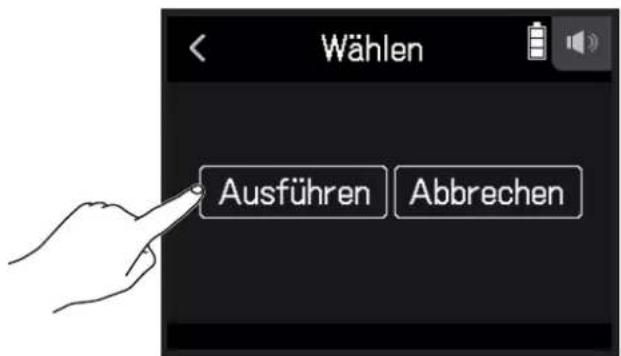 Wählen Ausführen Abbrechen