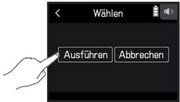 Wählen Ausführen Abbrechen