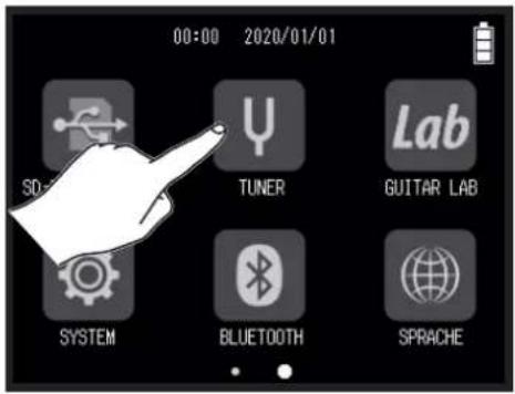 00:00 2020/01/01 SD: TUNER Lab GUITAR LAB SYSTEM BLUETOOTH SPRACHE