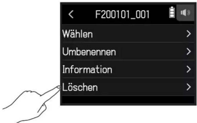 F200101_001 Wählen > Umbenennen > Information > Löschen >