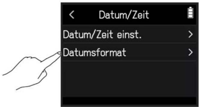 Datum/Zeit Datum/Zeit einst. Datumsformat