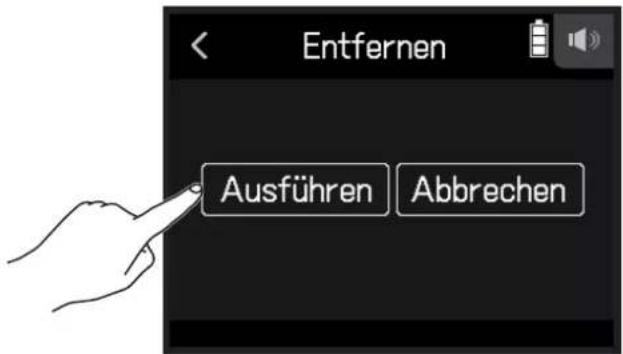Entfernen Ausführen Abbrechen